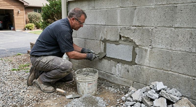 Cinder Block Wall Repair in Surprise, AZ