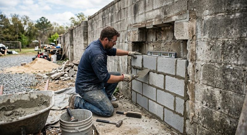 Cinder Block Wall Repair in Tempe, AZ