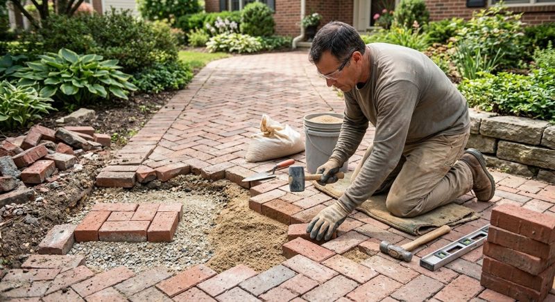 Entryway Brick Repair in Scottsdale, AZ