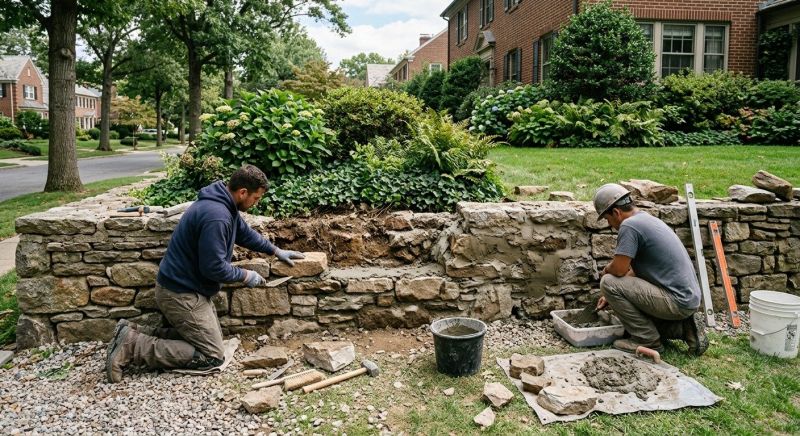 Stone Wall Repair in Fountain Hills, AZ
